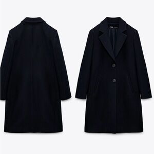 Zara Midnight Black Overcoat